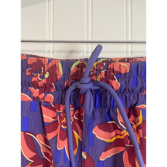 Athleta Womens Floral Print Drawstring Shorts XS Polyester/Spandex Blend Purple - Picture 3 of 14